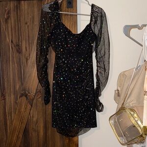 Elegant Black Glitter Dress